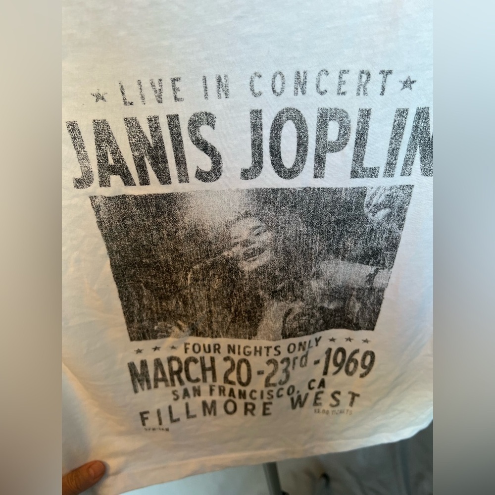 White Janis Joplin Graphic T-Shirt - Picture 3 of 5